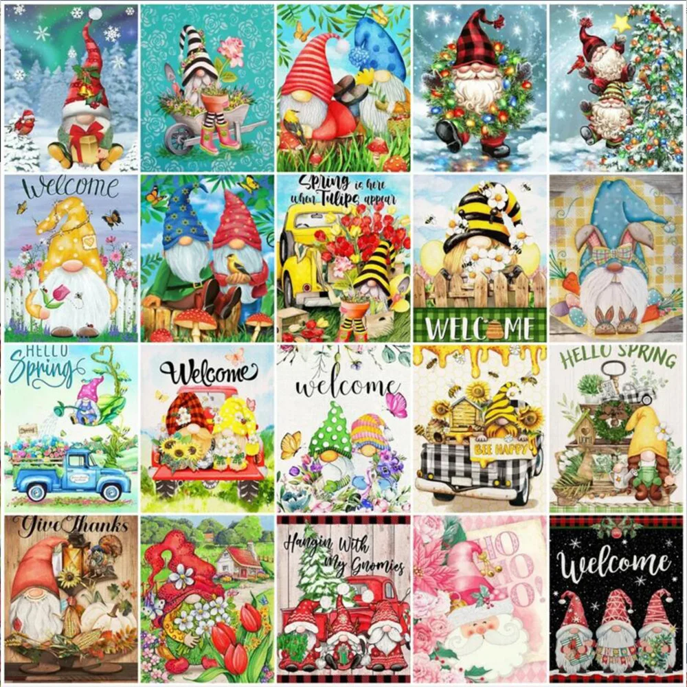 Картина с Санта Клаусом из страз зима 5D DIY мозаика полная фотография YY6962