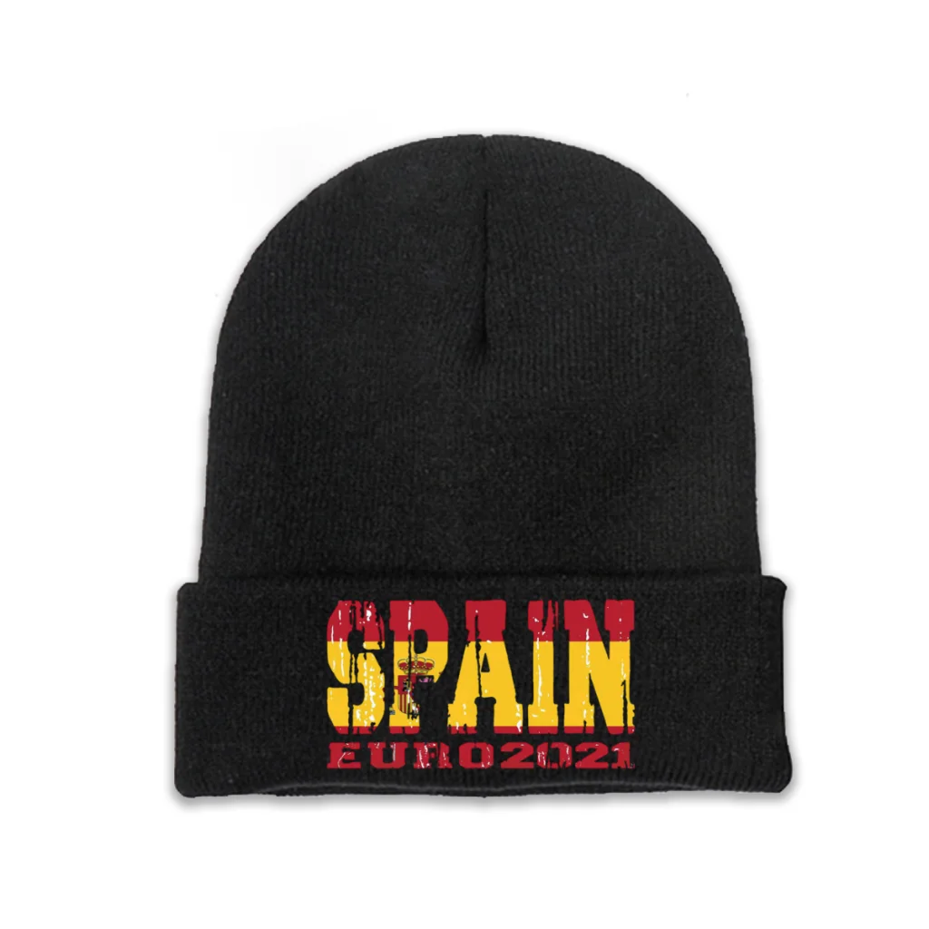 

Euro Football Skullies Beanies Caps Spain European Knitted Winter Warm Bonnet Hats Unisex Ski Cap