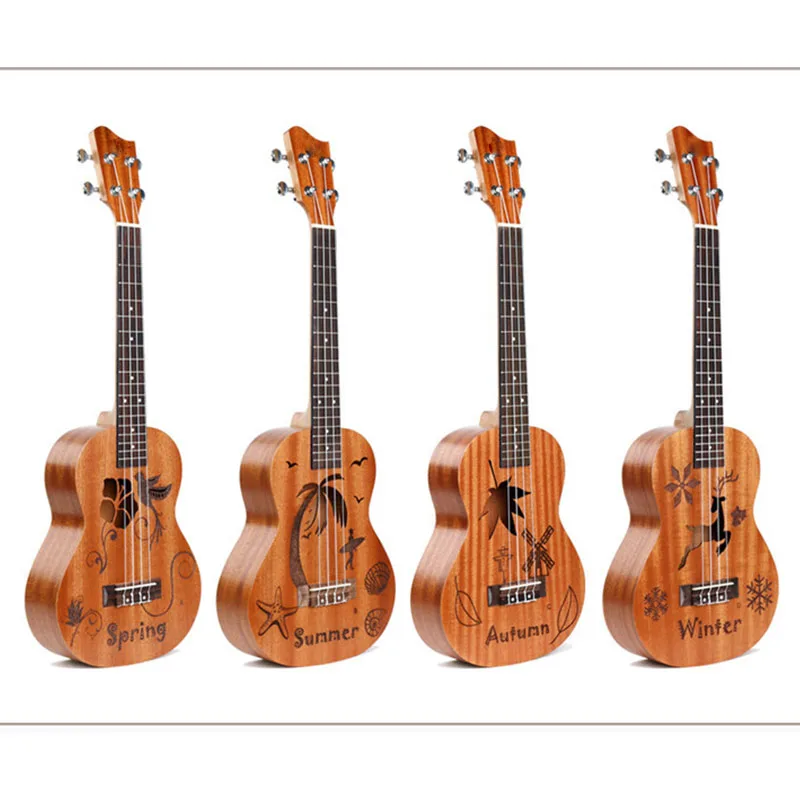 

21 дюйм Yukrili matte peach blossom core board мультяшный резной укулеле четырехструнный пианино