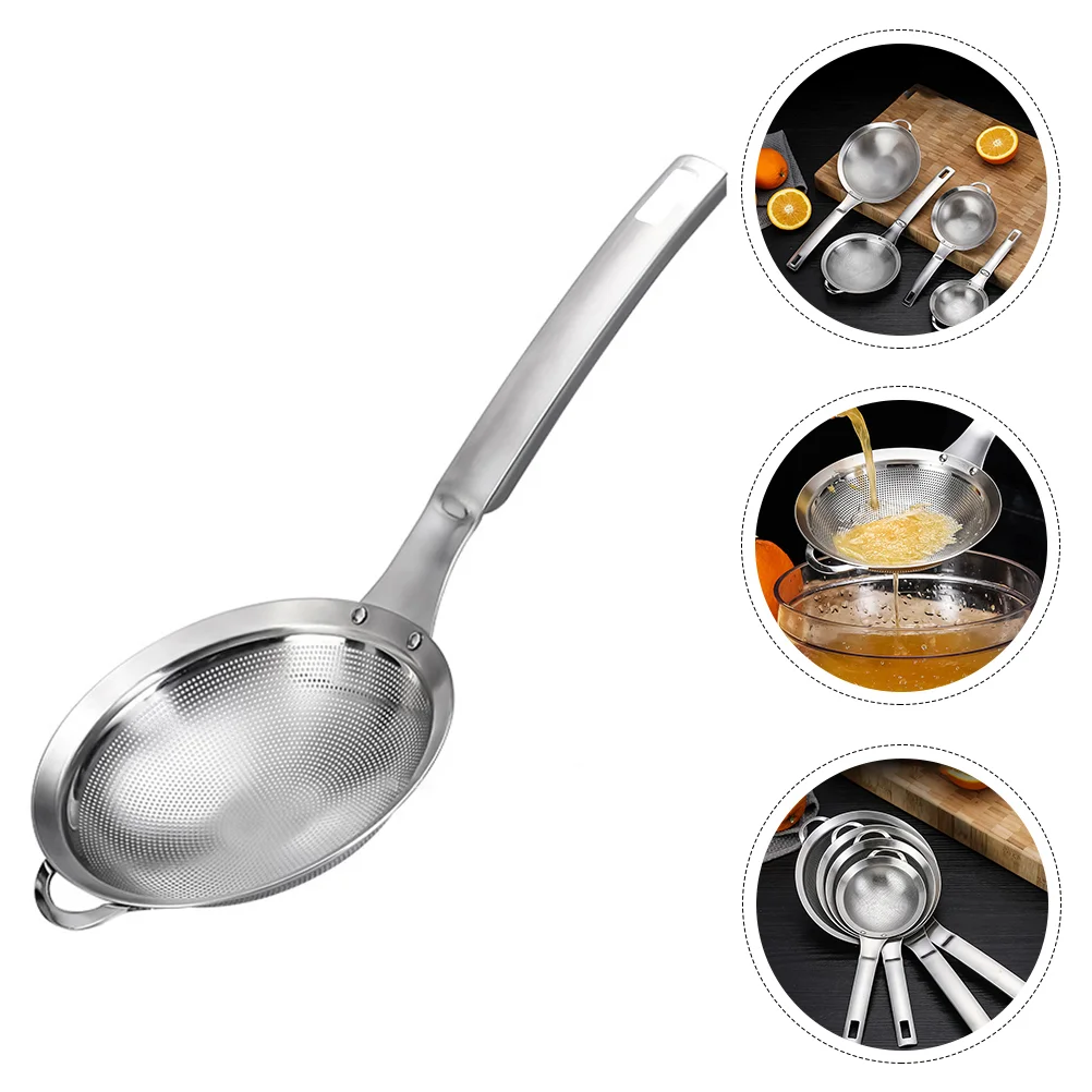 

Skimmer Strainer Spoon Mesh Slotted Ladle Filter Sieve Sifter Flour Stainlesscooking Fine Filtering Fat Baking Hot Handle