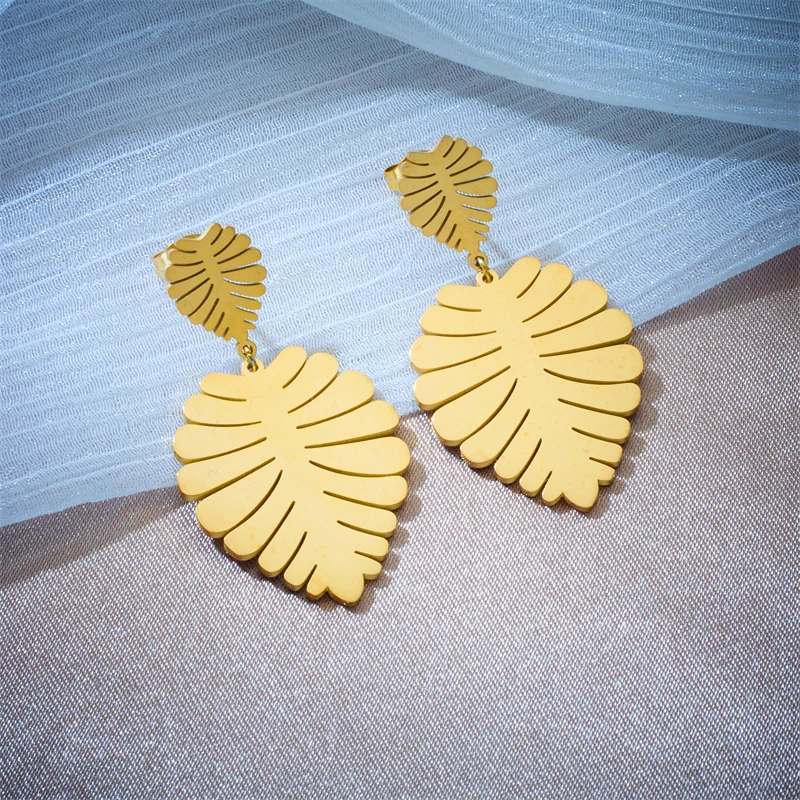 Женские серьги-кольца MEYRROYU из нержавеющей стали 316L с зеленым Цирконом