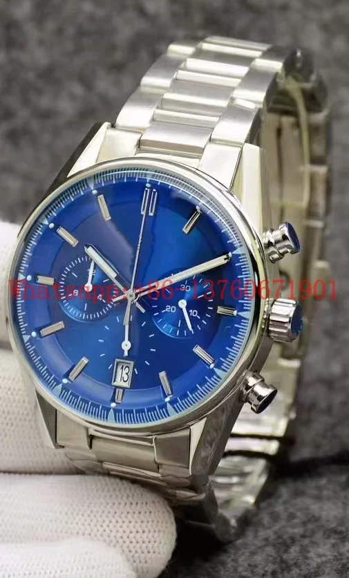 Роскошные новые мужские кварцевые часы с хронографом черные зеленые синие