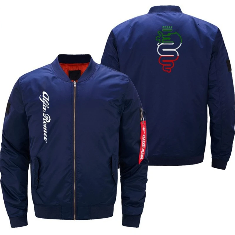 

Alfa Romeo Logo Mens Flying jacket Wintter Warm Slim Fit Fly Pilot jacket men Print Sweatshirt Hip Hop Harajuku 3 Colors