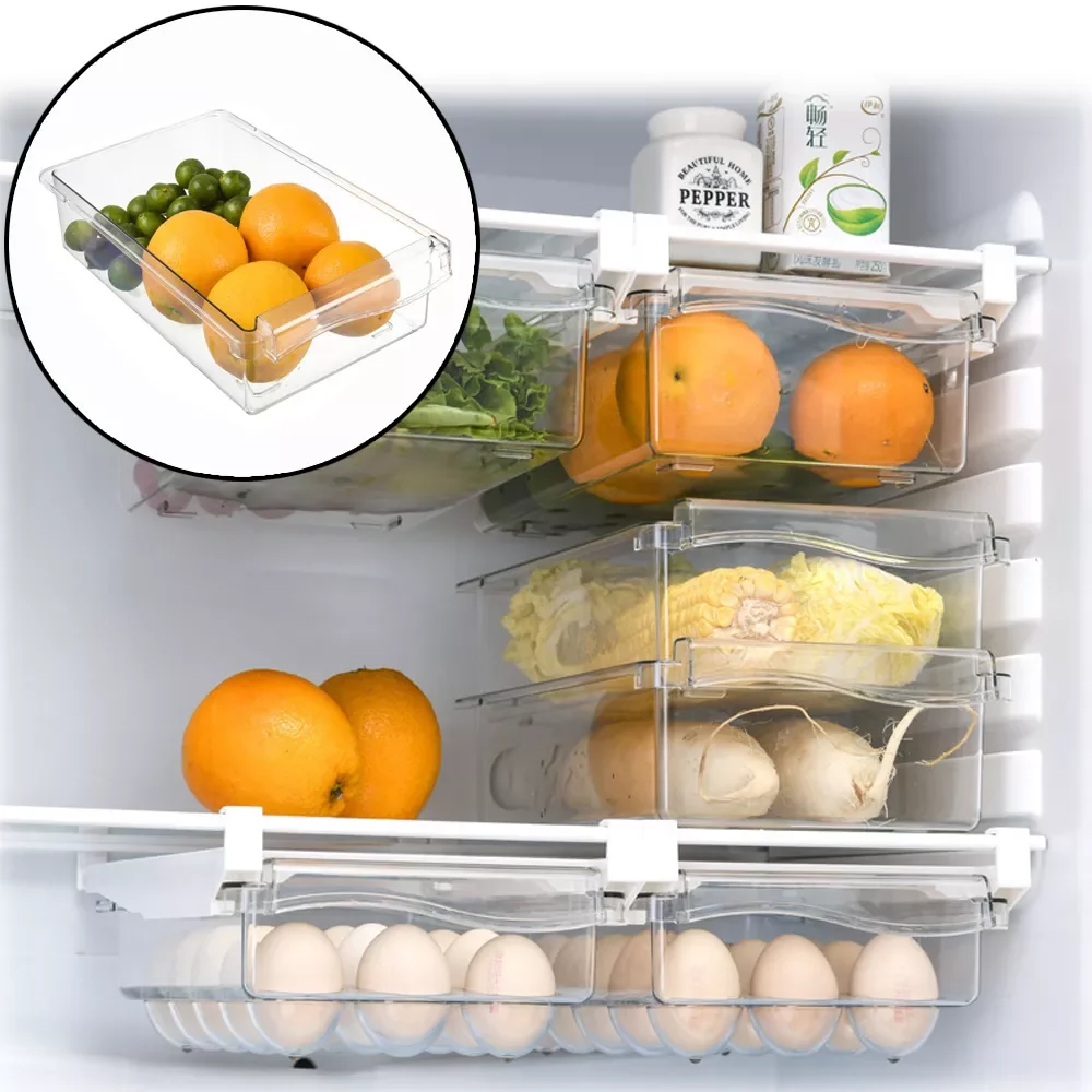 

NEW Kitchen Fridge Storage Organizers Drawer Refrigerator Baskets Rack Organizer Eggs Fruit Fridge Storage Shelf Kitchen Accesso