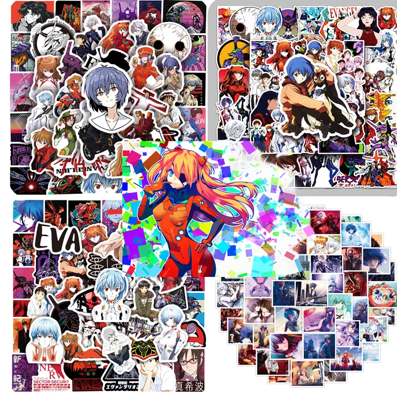 50pcs Genesis Evangelion Sticker Nostalgic Poster Small Sticker Hand Account Tablet Diary Decorative Material Waterproof