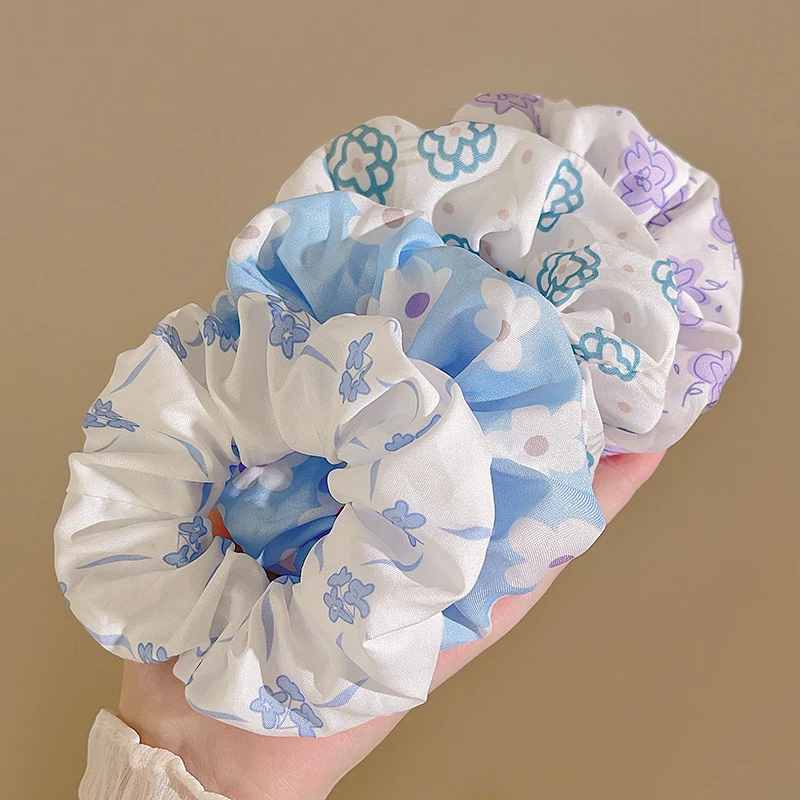 Элегантные широкие резинки для волос с кружевным краем и принтом женщин девочек