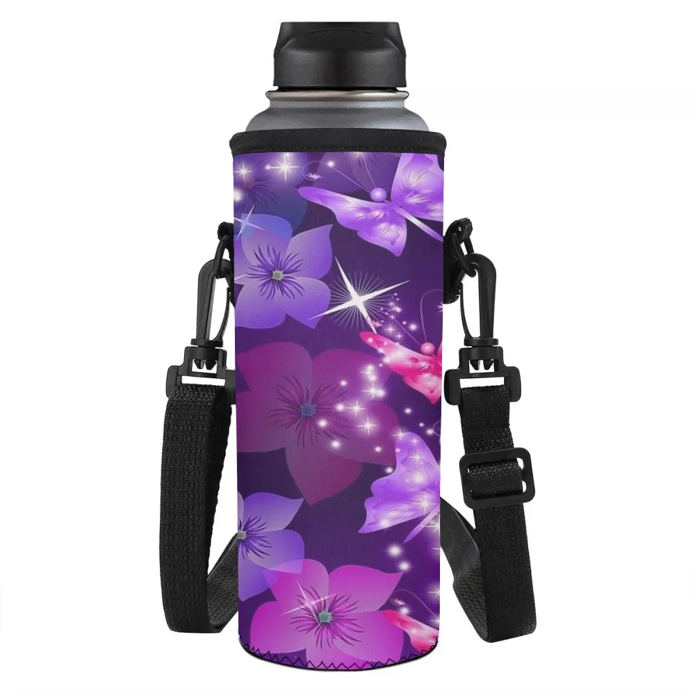 Сумка-переноска для бутылок с принтом бабочек большая емкость изолированный