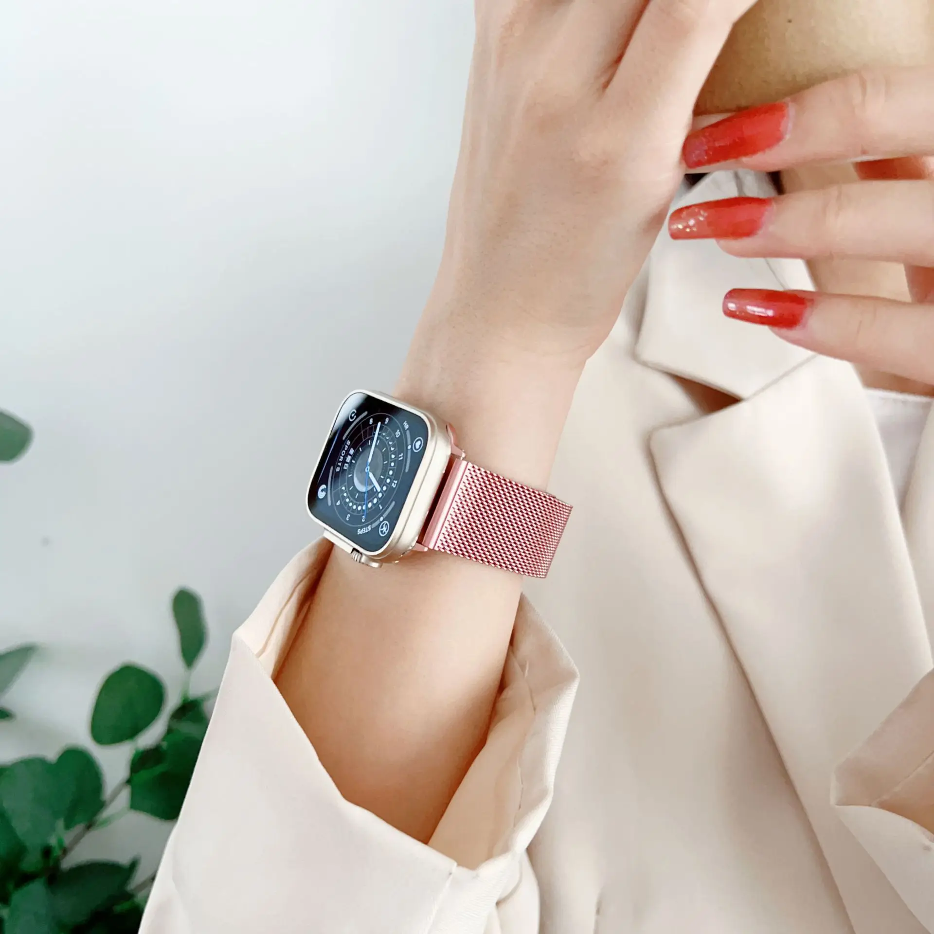 Magnetic Strap for Apple Watch Ultra 49mm 45mm 41mm 44mm 40mm 38/42mm Stainless Steel Mesh Band Bracelet IWatch Series 8 7 SE 6