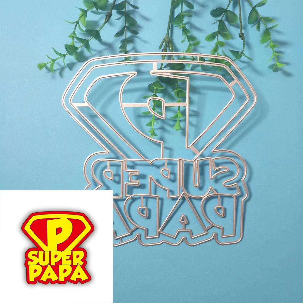 

New Italian Father's Day Super Dad cutting dies DIY scrapbook, embossed card, photo album decoration, handmade crafts