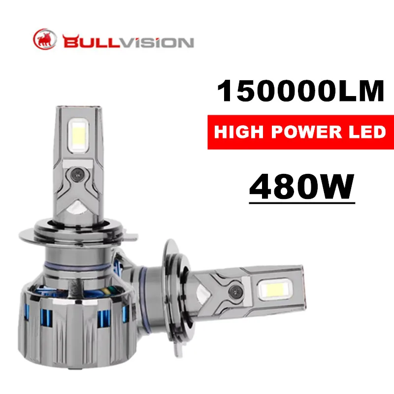 

Светодиодная фара Bullvision 480 Вт 9005 лм H4 H11 H7 Led Canbus, светодиодная лампа для автомобиля, дневная фара H1 H3 H8 H9 H11 9006 HB3 HB4, противотуманные лампы