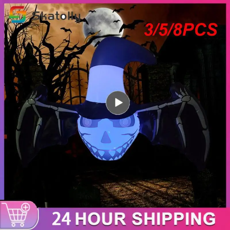 

3/5/8PCS Inflatable Light Remote Control For Halloween Party Decor Light Outdoor Adjustable Luminous Bat Lamp Decoration Lights
