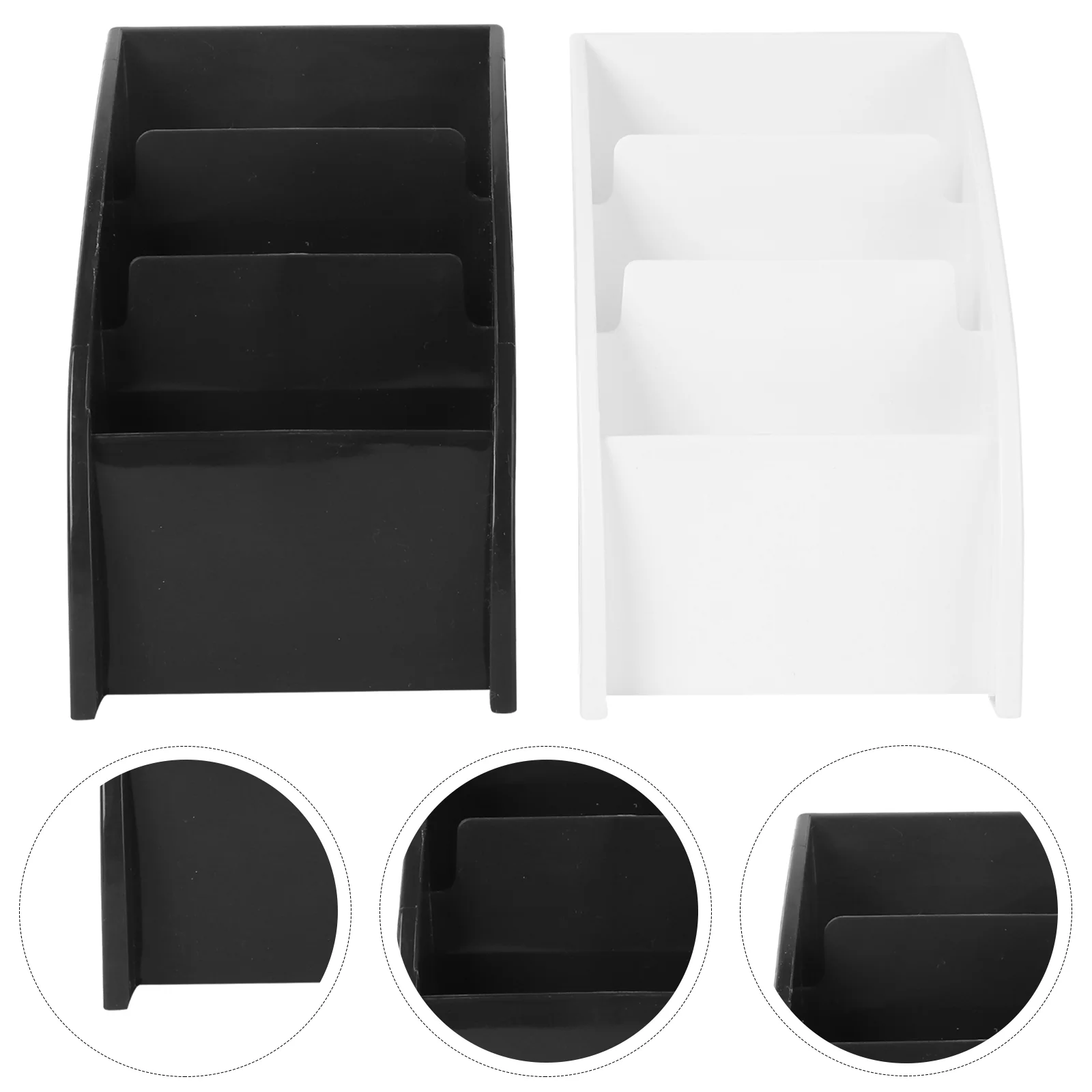 

2pcs Table Remote 4 Compartment Desktop Pen Cup Holder Keys Cell Storage Bin Office Home Stationery Sundries Organizer