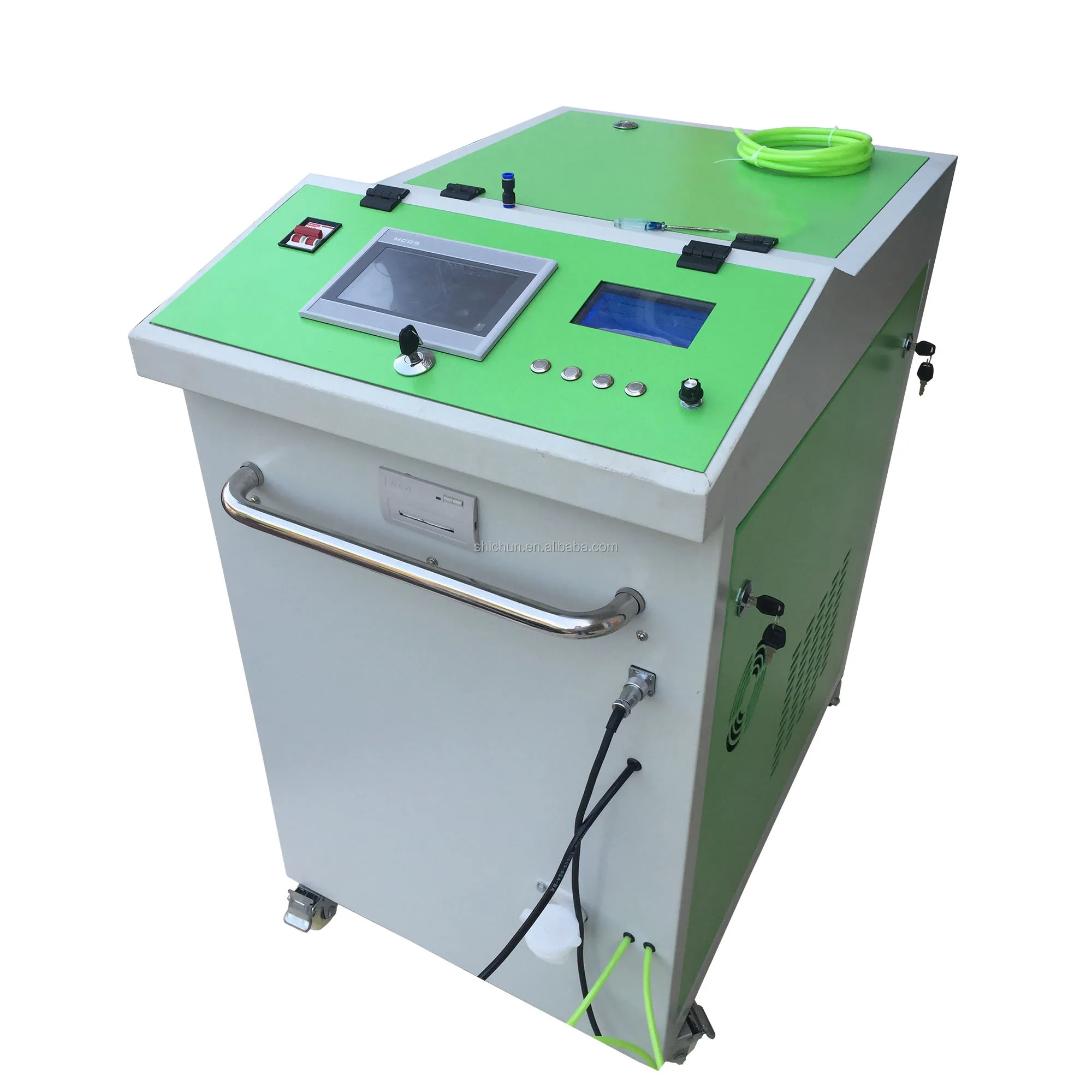 

Exhaust catalytic converter cleaning machine for blocked catalytic converter with before after emission data