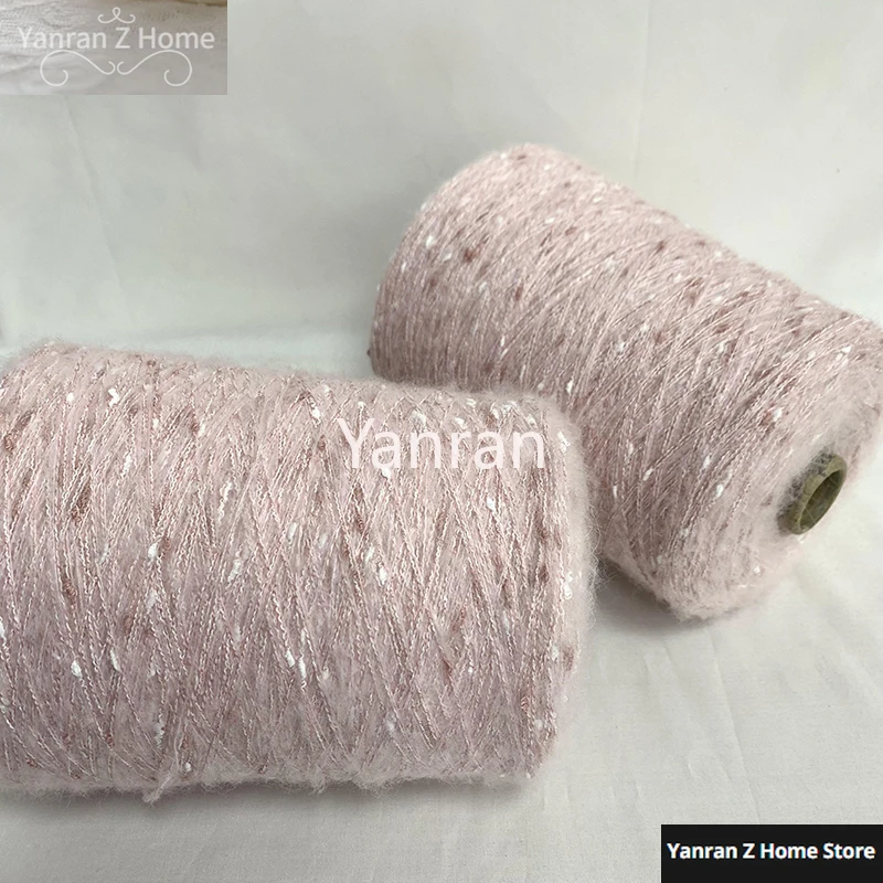 

500g Pink Grained Wool Yarn Young Mohair Hand Knitting Medium Coarse Wool Peach Stick Needle Hand Knitting Yarn Diy Material Bag