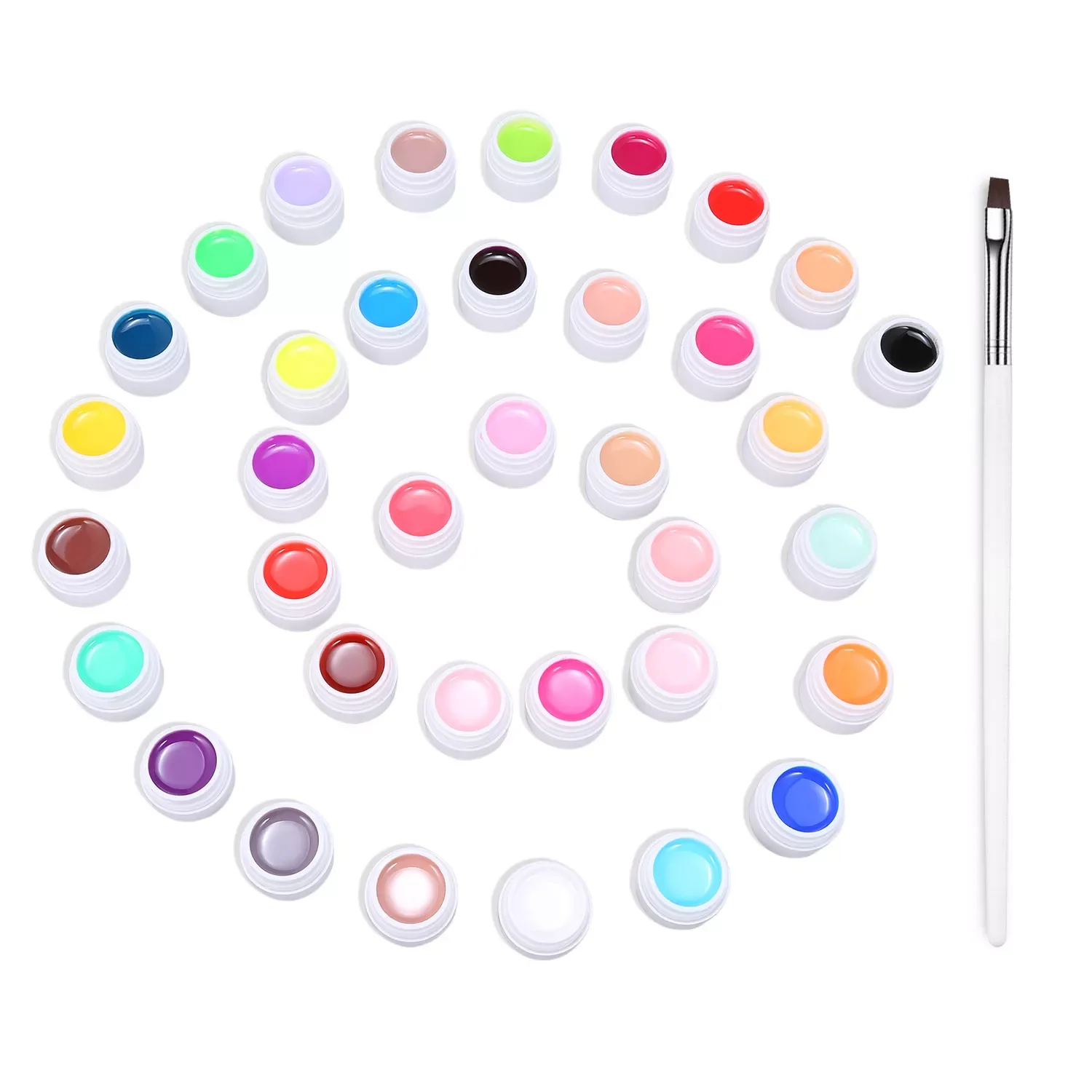 

NEW2023 36 Color Nail Polish Nail Art Pigment Set UV Gel Builder Polish Solid Glue Extension Gel With One Nail Brush