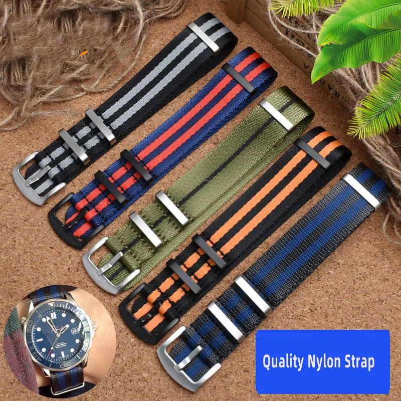 20mm 22mm  Premium Quality Nylon Strap Seatbelt Watch Band Universal Type Sports For Omega Watchband Replacement