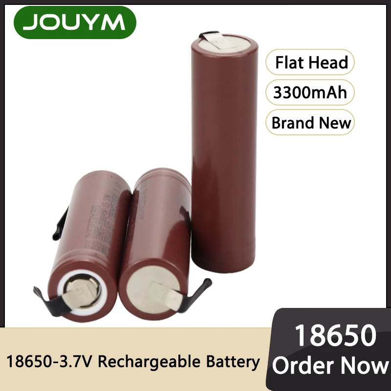 

JOUYM 18650 литиевая аккумуляторная батарея, 3300 мАч, 3,7 в