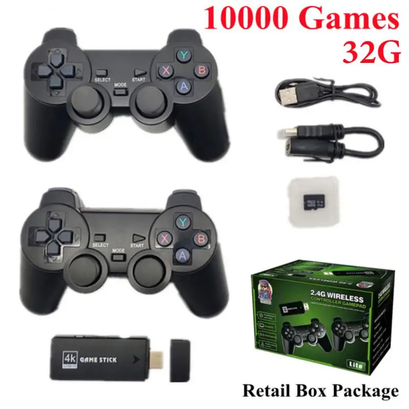 

Консоль игровая U8, 4K, 32 ГБ, 10000 встроенных ретро-игр, два беспроводных геймпада для PS1/GBA/MAME/SFC