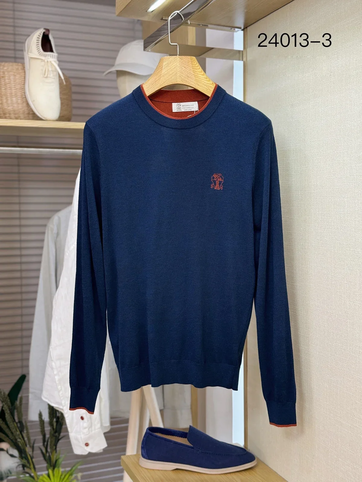 BILLIONAIRE BLKA CPTG свитер кашемировый мужской новинка 2025 теплая вязка с круглым вырезом