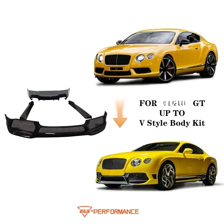 Комплект обвеса V-образного стиля из полукарбона для Continental GT: передний сплиттер, задний диффузор, боковые пороги (art.: 3920d89a84ea0) - 3920d89a84ea0