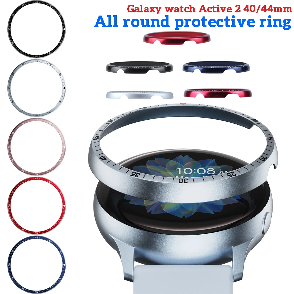 

Смарт-Аксессуары для Samsung Galaxy Watch Active 2 40 мм 44 мм, защитный ремешок для часов, Круглый браслет, Безель, кольцо, защита от царапин