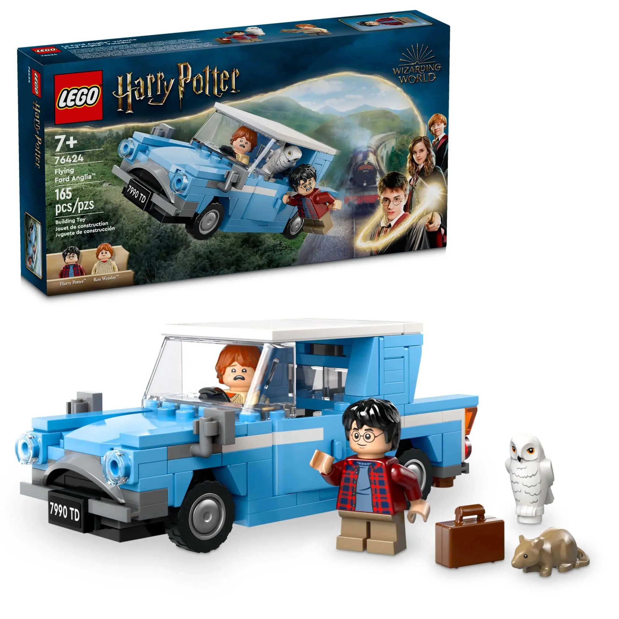 LEGO Harry Potter Flying Ford Anglia Car со встроенной машиной и 2 мини-фигурки Фэнтезийный игровой