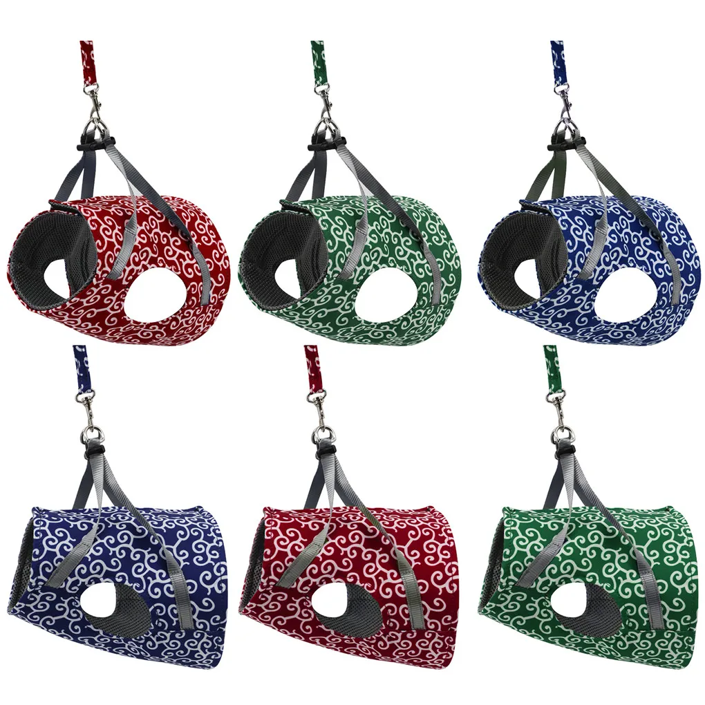 

Pet Walking Harness Leash Set Escape Proof Adjustable Soft Small Animal Vest Clothes Rope Red S