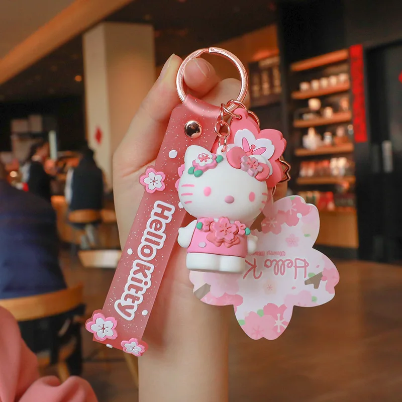 

New Japanese anime KT cat and dog series bag pendant cute pink keychain friend gift souvenir