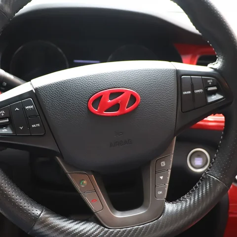 Для Hyundai ABS автомобильный руль логотип эмблема наклейка Elantra Sonata Tucson I30 I20 Accent Genesis Tiburon Kona Tiburon