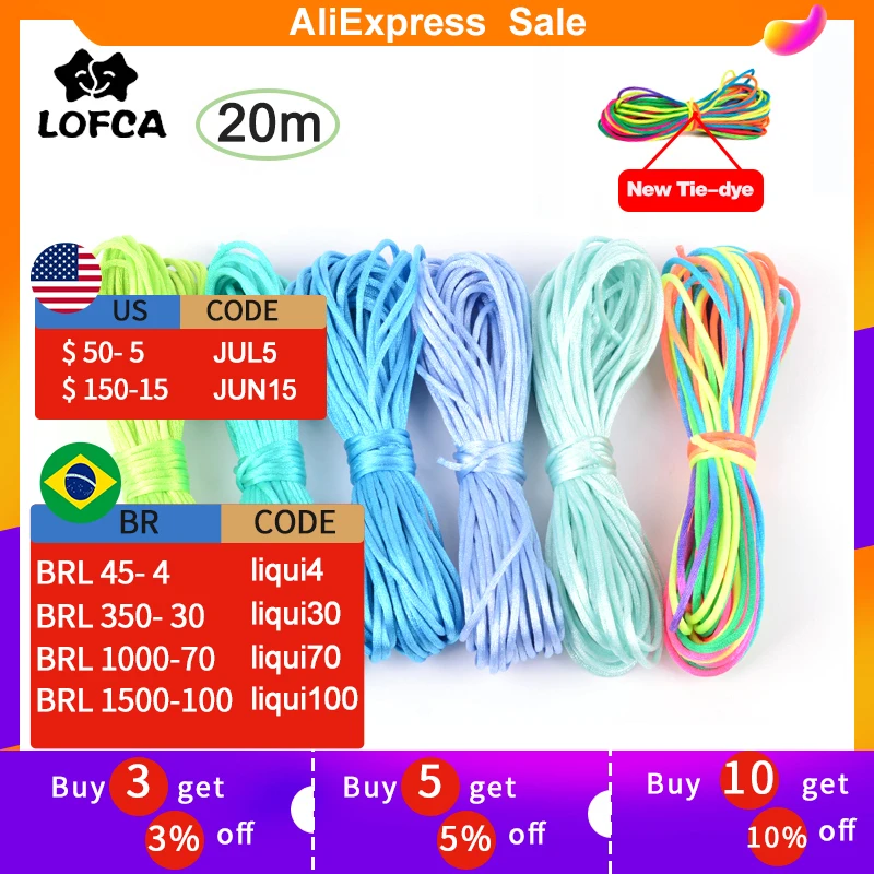 20m/lot DIY Nylon Cords 1.5mm Pacifier Clip Chain For Teething Necklace Make Rope Silicone Beads Handmade Satin Jewelry thread