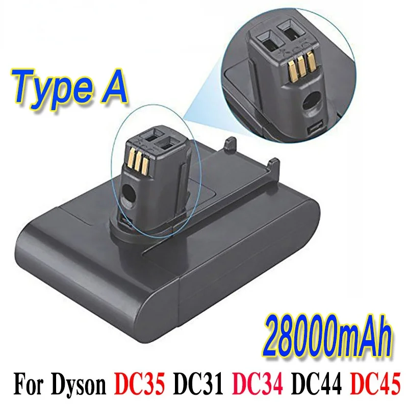 Купи Литий-ионный аккумулятор для пылесоса Dyson DC35, DC45 DC31, DC34, DC44, DC31 Animal, 2022, 22, 2 (тип A), 28000 в, 9170 мАч за 1,566 рублей в магазине AliExpress