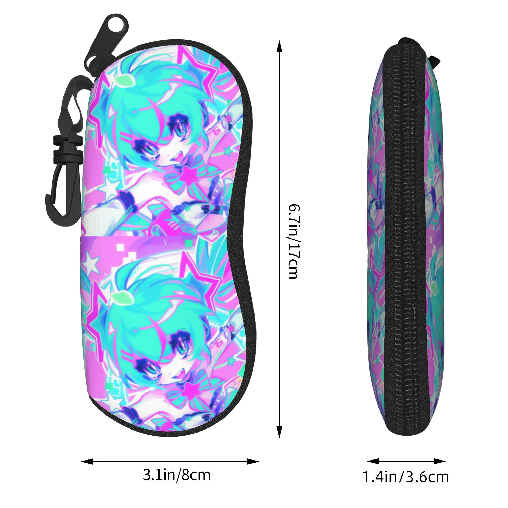 Фото Чехол для очков Custom Hatsune M-Mikues Japan Comic Shell, защитный футляр для очков, чехол для солнцезащитных очков для мужчин и женщин, мешочек для очков №3