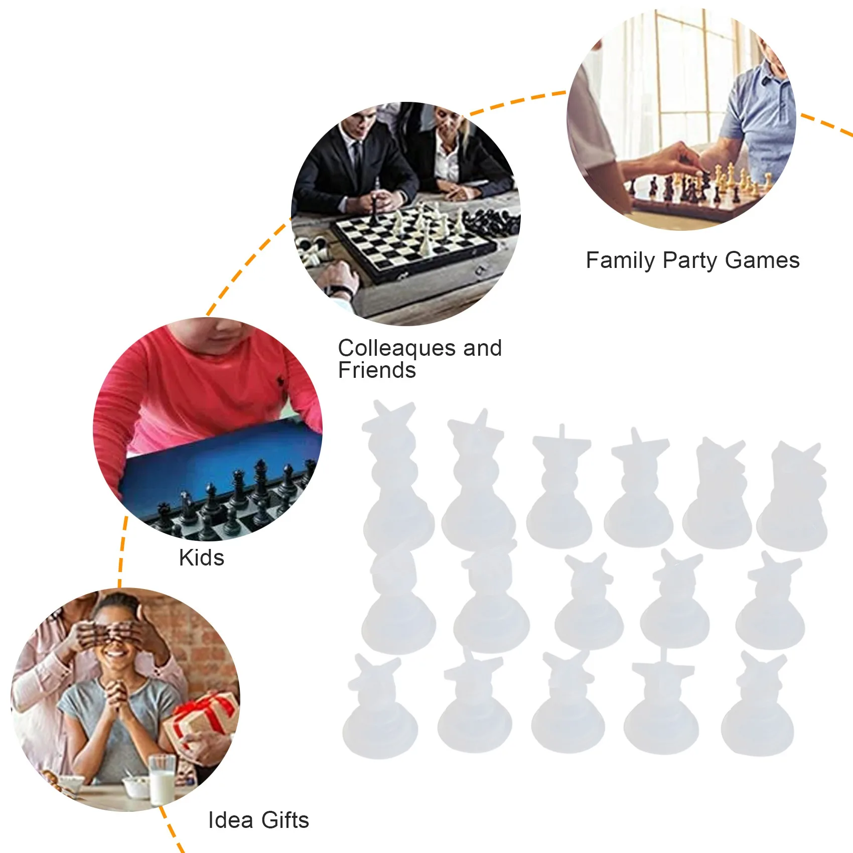 Шахматная форма для смолы силиконовая шахматной шахматные кристаллы эпоксидные