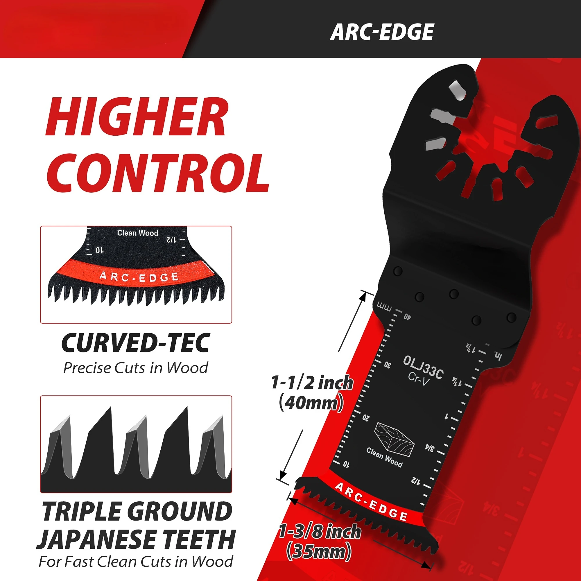 

HILIXUN 5 шт. японский зубчатый колеблющийся пильный диск, многоцелевое лезвие для резки дуги, используется для очистки и резки дерева и пластик...