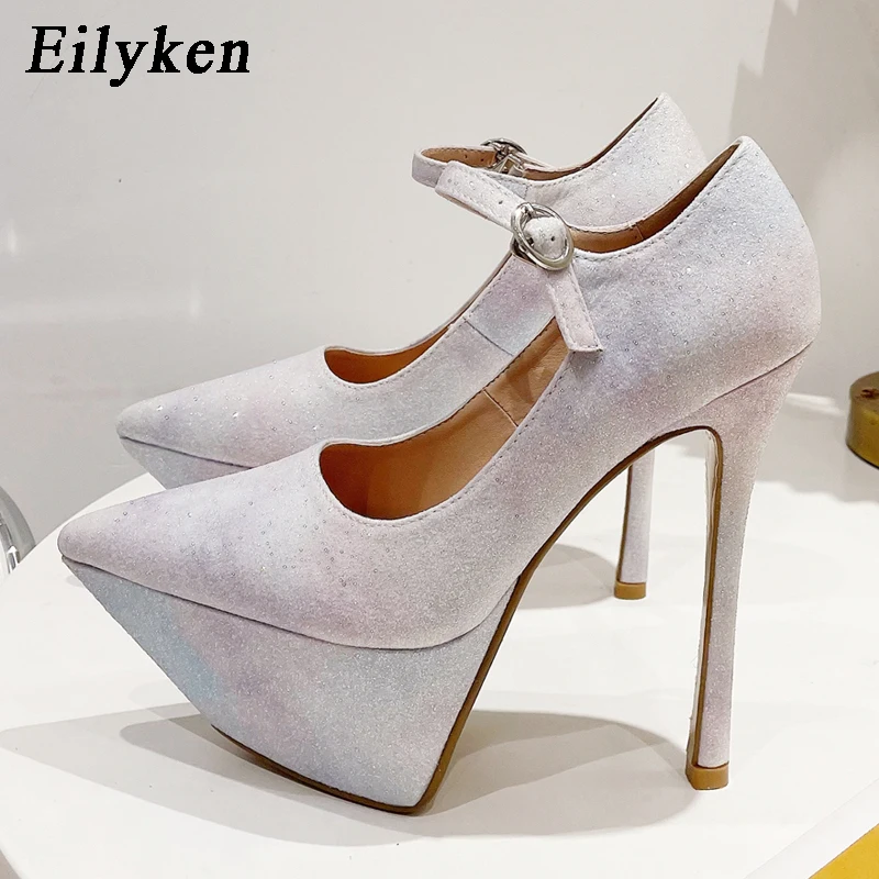 

Eilyken/2023 г.; Дизайнерские женские туфли-лодочки на платформе с острым носком; Пикантная камуфляжная женская обувь на очень тонком высоком каб...