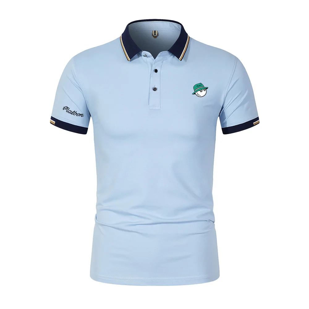 Golf Shirts Men fashion casual Short Sleeved T-shirt Golf Clothing Spring Summer Men's Lapel Polo Shirt Quick Drying Breathable