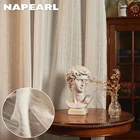 Белые прозрачные шторы для гостиной, вышитые драпировки для окон кухни, отделка вуали, драпировка, украшение