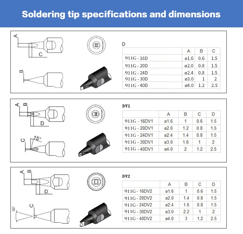 Наконечники паяльника для автоматического 911 г 5 шт.