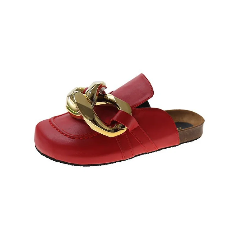 

Women's Slippers Fashion Metal Buckle Toe Slippers Muller Shoes Women's Sandals Thick Sole Fashion Shoes Gladiator Sandals Shoes