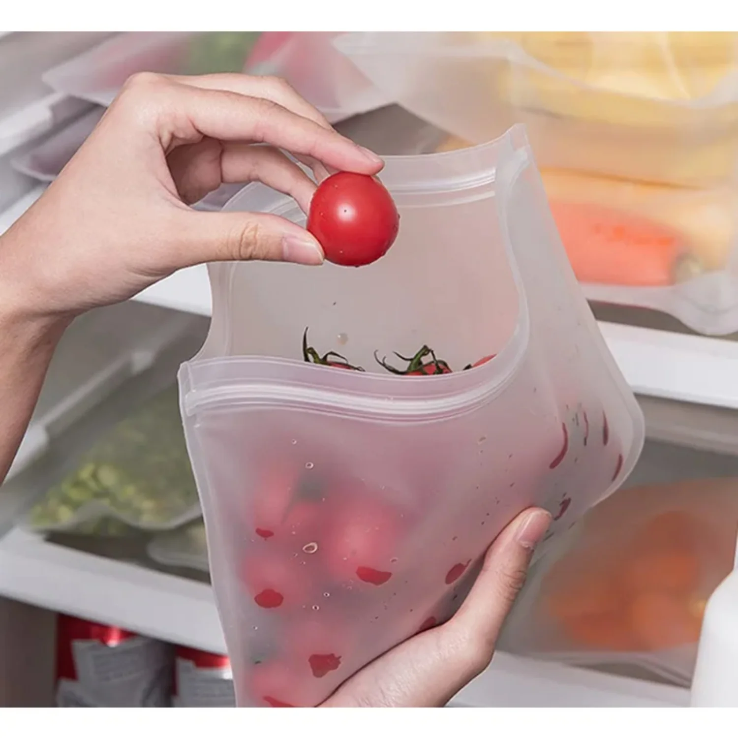 Силиконовая многоразовая подставка для пищевых продуктов, герметичные контейнеры на молнии, свежая упаковка на молнии