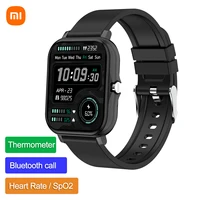 xiaomi bluetooth call smart watch 1 69 ips hd touch screen thermometer heart rate spo2 health monitor ip67 men women smartwatch