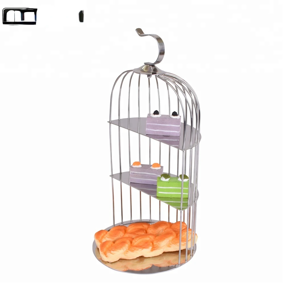 Продукция Гуанчжоу Baja Tahan Бытовая 3 Tingkat EMA Dekorasi Gantung Pernikahan Sangkar Burung Berdiri Kue