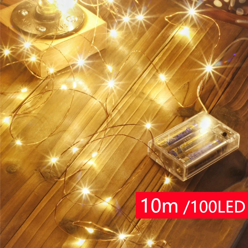Светодиодная гирлянда с питанием от USB/аккумулятора, 3/5 м, 10/20 м