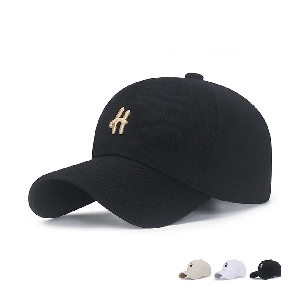 

Spring And Summer Unisex Contracted Style Baseball Cap Solid Color Embroidered Letters Cotton 55-60cm Leisure Soft Hat BQ0398