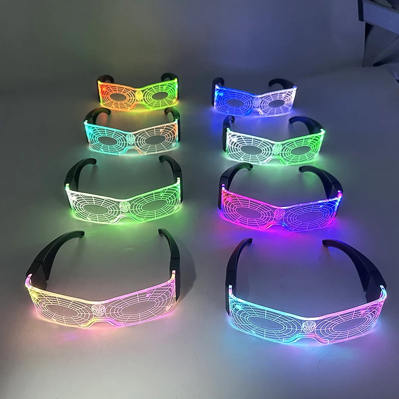 Крутые светодиодные цветные очки для косплея с изображением герои паука