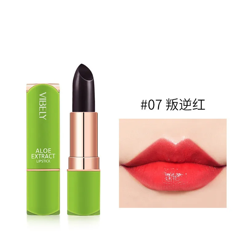 

Fashion Aloe Vera Moisturizing Lip Balm Color Change Jelly Lipstick Plant Base Long Lasting Non-stick Cup Makeup Lipstick