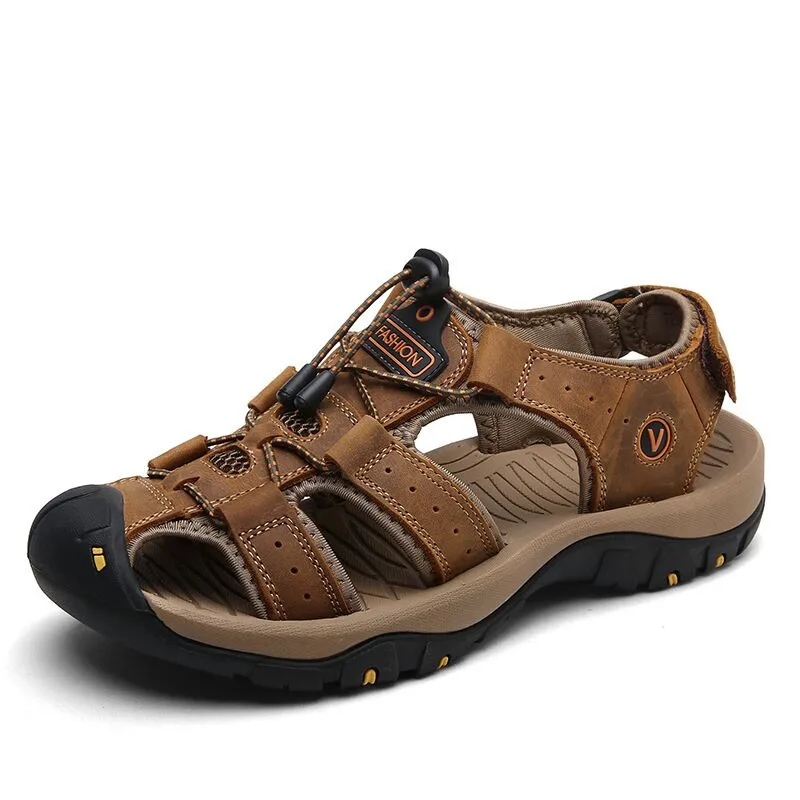

Men Sandals Outdoor Trekking Hiking Shoes Closed Toe Slippers Comfortable Beach Fisherman Summer Athletic 38-48 Sports