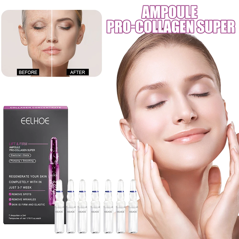 

7/14pcs Hyaluronic Acid Lift Firming Ampoule Facial Serum Brightening Anti-Wrinkle Moisturizing Skin Lightening Collagen Serum