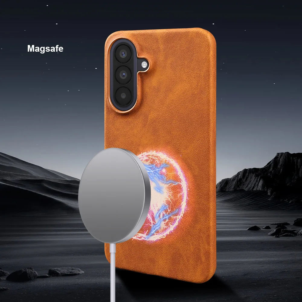 Фото Чехол для телефона Magsafe для Samsung Galaxy A57 A37 A55 A35 A25 A34 A54 A24 A53 A23 A33 A13 A15 A14 A31 A51 A71, кожаная задняя крышка №2