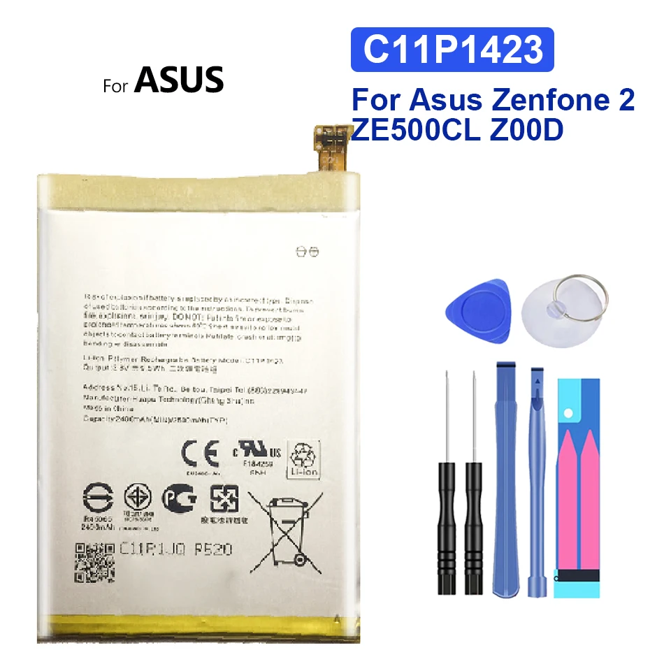 

C11P1423 Mobile Phone Battery For Asus Zenfone 2 Zenfone2 ZE500CL Z00D Replacement Battery 2400mAh